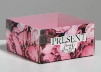 Коробка для кондитерских изделий «Present», 12х6х11,5 см - Магазин для кондитеров "Творим чудеса"