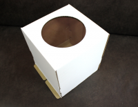 Короб картонный с окном 22х22х25 см - Магазин для кондитеров "Творим чудеса"