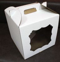 Короб картонный с окном, с ручками 30х30х30 см - Магазин для кондитеров "Творим чудеса"
