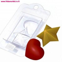 Пластиковая форма "Звезда и сердце" - Магазин для кондитеров "Творим чудеса"