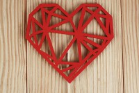 Топпер "Сердце геометрическое" цвет: красный - Магазин для кондитеров "Творим чудеса"