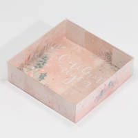 Коробка с прозрачной крышкой "Пусть все мечты сбываются" 12х12х3 см - Магазин для кондитеров "Творим чудеса"