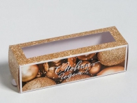 Коробка складная «Новогодние шары» 18х5,5х5,5 см - Магазин для кондитеров "Творим чудеса"