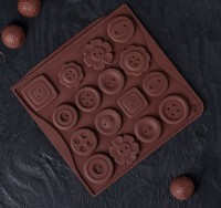 Силиконовая форма для шоколада "Пуговки ассорти", 16 ячеек - Магазин для кондитеров "Творим чудеса"