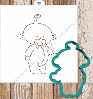 Трафарет+форма «Малыш с соской» - Магазин для кондитеров "Творим чудеса"