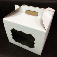 Короб картонный с окном, с ручками 30х30х25 см - Магазин для кондитеров "Творим чудеса"