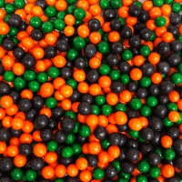 Посыпка САХАРНЫЕ ШАРИКИ (цвет: оранжевый, зелёный, чёрный глянец, d 5 мм, 40 гр) - Магазин для кондитеров "Творим чудеса"