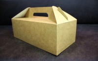 Коробка для рулета с ручками цвет: крафт 28,7х14,2х9,7 см - Магазин для кондитеров "Творим чудеса"