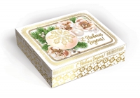 Коробка подарочная "Новогоднее золото" 23,5х18,7х6,5 см - Магазин для кондитеров "Творим чудеса"