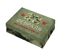 Коробка "День защитника Отечества" 21х15х5,7 см - Магазин для кондитеров "Творим чудеса"