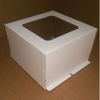 Короб картонный с окном 30х30х19 см (твердый картон) - Магазин для кондитеров "Творим чудеса"