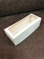 Коробка для рулета с окном цвет: белый, 26х10х8 см - Магазин для кондитеров "Творим чудеса"