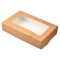 Коробка для пряников с окном крафт 20х12х4 см - Магазин для кондитеров "Творим чудеса"