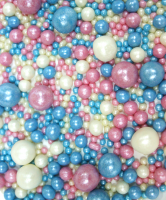 Драже зерновое в глазури микс (цвет: голубой, белый, розовый d 12-13, 6-8, 2-5 мм, 50 гр) - Магазин для кондитеров "Творим чудеса"