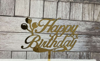 Топпер-свеча "Happy Birthday" (акрил) - Магазин для кондитеров "Творим чудеса"