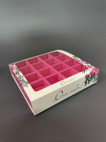 Коробка для конфет "Девушка", 16 ячеек, 17,5х17,5х4 см  - Магазин для кондитеров "Творим чудеса"