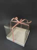 Коробка с прозрачной крышкой 18х18х16 см - Магазин для кондитеров "Творим чудеса"