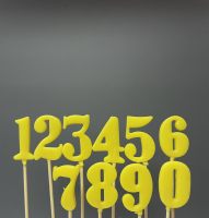 Леденец на палочке "Цифра мини", цвет: жёлтый,  4,5 см - Магазин для кондитеров "Творим чудеса"