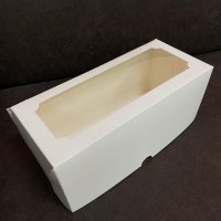 Коробка для рулета с окном цвет: белый, 27х12х12 см - Магазин для кондитеров "Творим чудеса"