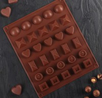 Силиконовая форма для шоколада "Коробка конфет", 30 ячеек - Магазин для кондитеров "Творим чудеса"