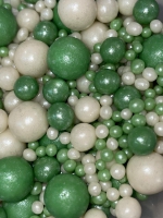  Драже зерновое в глазури микс (цвет:  белый, зелёный  d 12-13, 6-8, 2-5 мм, 50 гр) - Магазин для кондитеров "Творим чудеса"
