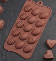 Силиконовая форма для шоколада "Пасхальные яйца мини" 15 ячеек - Магазин для кондитеров "Творим чудеса"
