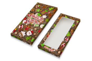 Коробочка под плитку шоколада "Имбирные пряники" 17,1х8х1,4 см - Магазин для кондитеров "Творим чудеса"