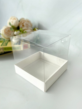 Коробка с прозрачной крышкой 10х10х10 см - Магазин для кондитеров "Творим чудеса"