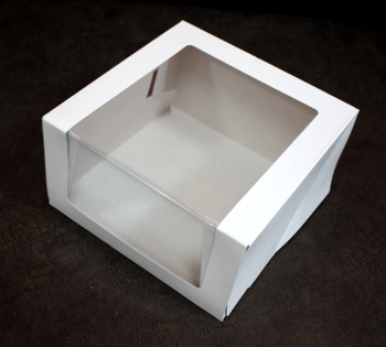 Короб картонный с окном 18х18х10 см - Магазин для кондитеров "Творим чудеса"